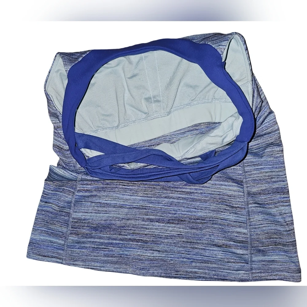 Lululemon Enhearten Tank Top Blue Strappy Back Camo Space Dye Racerback Sz 8 - Picture 14 of 15